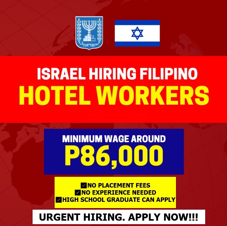 Israel is Hiring 2500 Filipino Hotel workers